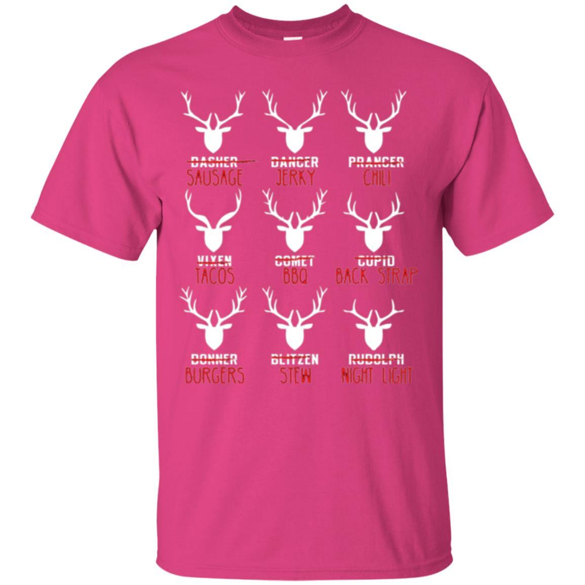 Christmas T-shirt Hunters All Of Santa's Reindeer Heliconia
