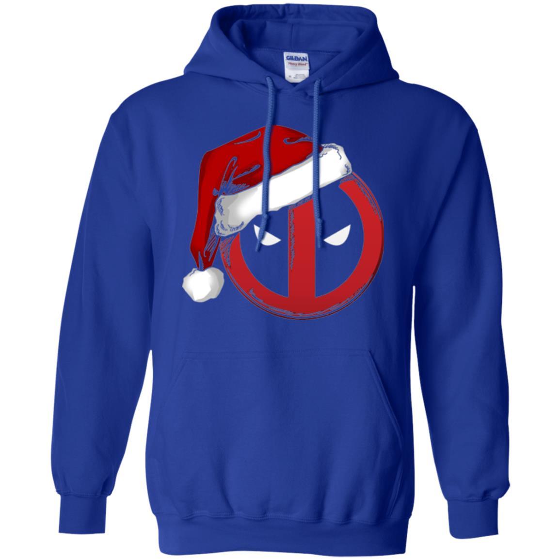 Christmas T-shirt Marvel Deadpool Icon Santa Hat Christmas Graphic Royal