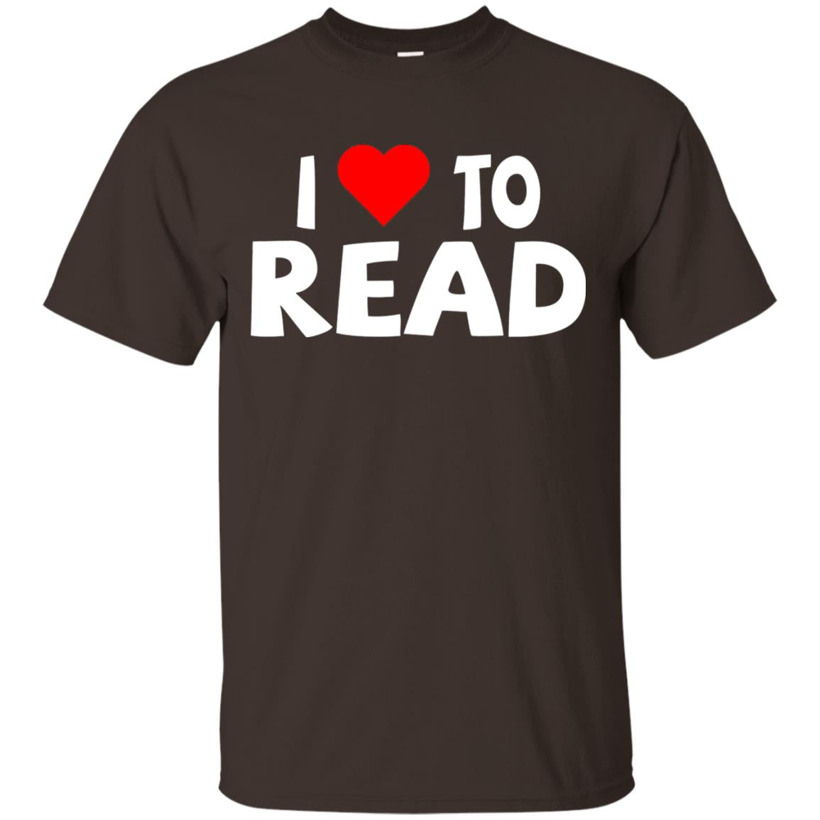 I Love To Read Heart Reader T-shirt Dark Chocolate