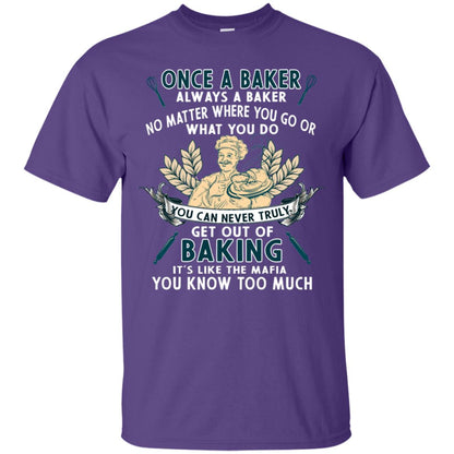 Once A Baker Always A Baker Baking Quote Gift Shirt Purple