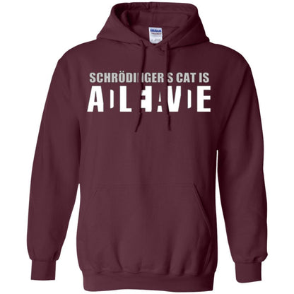 Science T-shirt Schrodinger's Cat Is Dead Or Alive Maroon