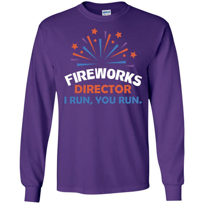 Fireworks Director I Run You Run Shirt Purple