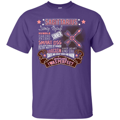 Dirty Mind Humble Caring Friend Filthy Sinner Mouth Good Heart Kind I Never Clamed I Was Perfect Sagittarius Birthday Purple