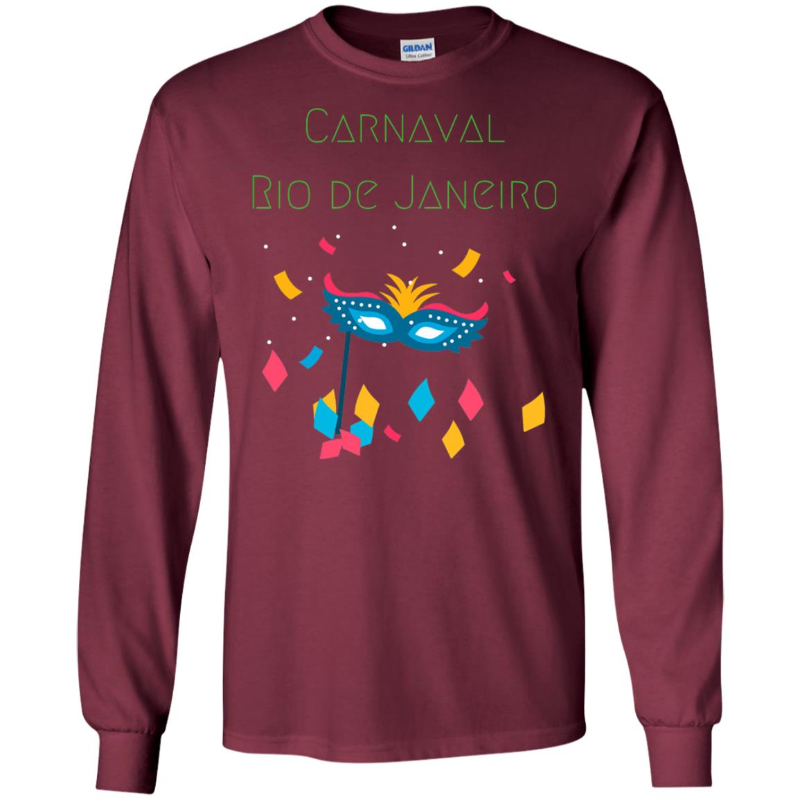 Mardi Gras T-shirt Rio Carnival Carnaval Rio De Janeiro Brazil Maroon