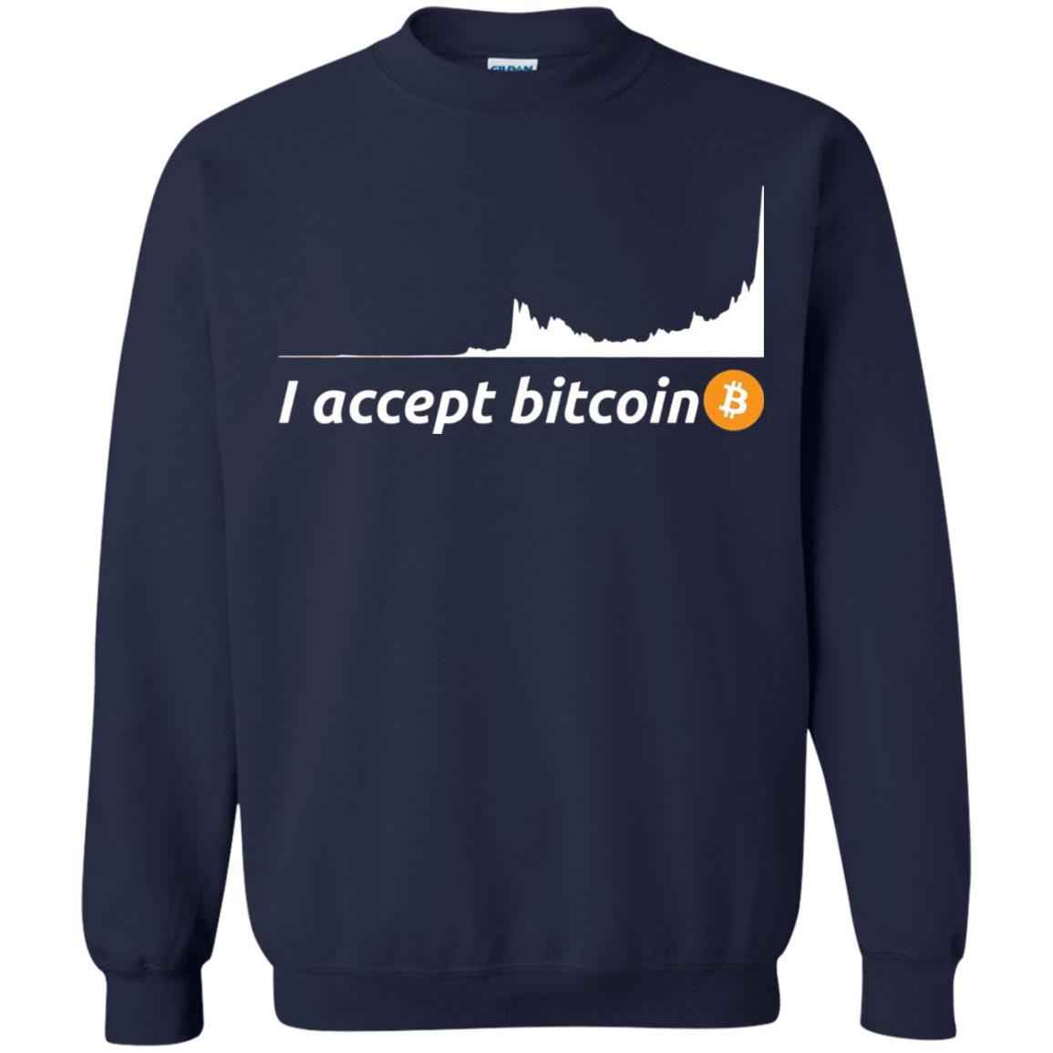 Cryptocurrency T-shirt I Accept Bitcoin Navy