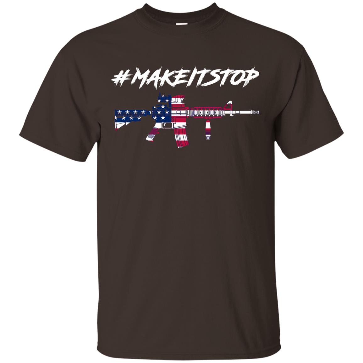 Hash Tag Make It Stop Flag Of Us Gun Control T-shirt Dark Chocolate