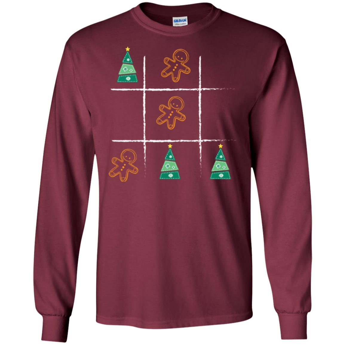 Christmas T-shirt Tic Tac Toe Board Game Maroon