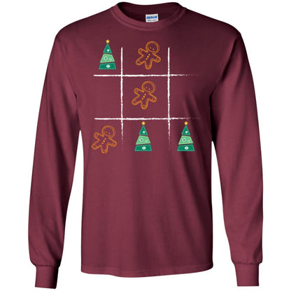 Christmas T-shirt Tic Tac Toe Board Game Maroon