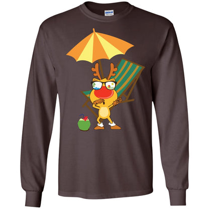 Dabbing Reindeer With Sunglasses Celebrate Xmas In July 2018 Shirt Dark Chocolate
