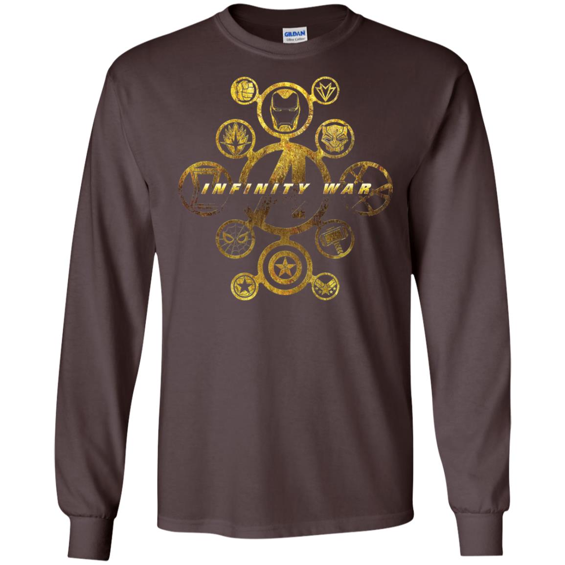 Infinity War Gold Hero Movie T-shirt Dark Chocolate