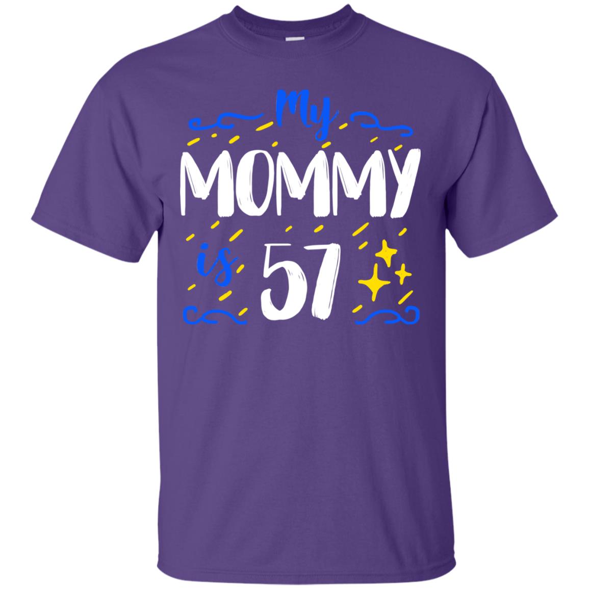 My Mommy Is 57 57th Birthday Mommy Shirt For Sons Or Daughters Purple