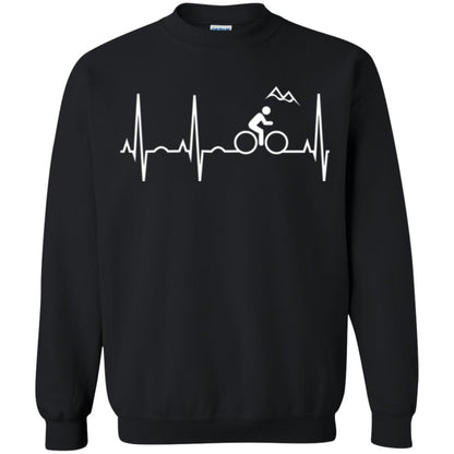 Mountain Bike Heartbeat Mountain Biking T-shirt Black