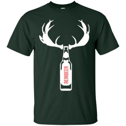 Christmas T-shirt Funny Christmas Reinbeer Forest Green