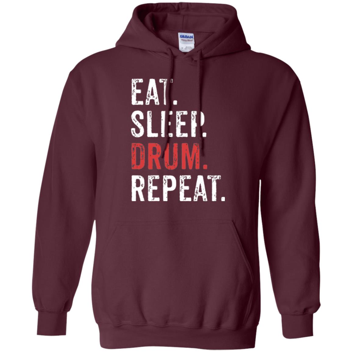 Drummer T-shirt Eat Sleep Drum Repeat Maroon