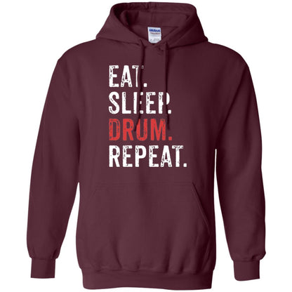 Drummer T-shirt Eat Sleep Drum Repeat Maroon