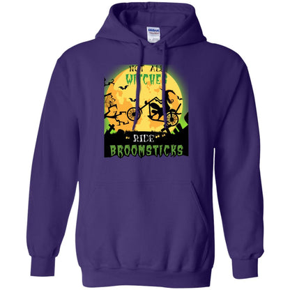Not All Witches Ride Broomsticks Witches Ride A Motorcycle Funny Halloween Shirt Purple