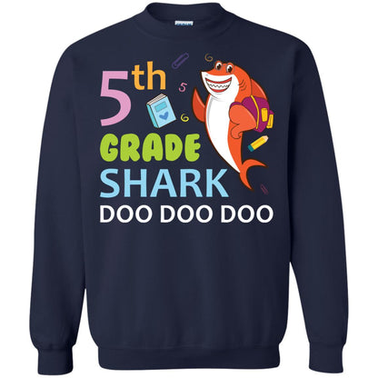 5th Grade Shark Doo Doo Doo Back To School T-shirt Navy