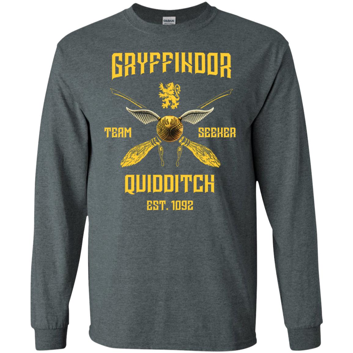 Gryffindor Quiddith Team Seeker Est 1092 Harry Potter ShirtG240 Gildan LS Ultra Cotton T-Shirt