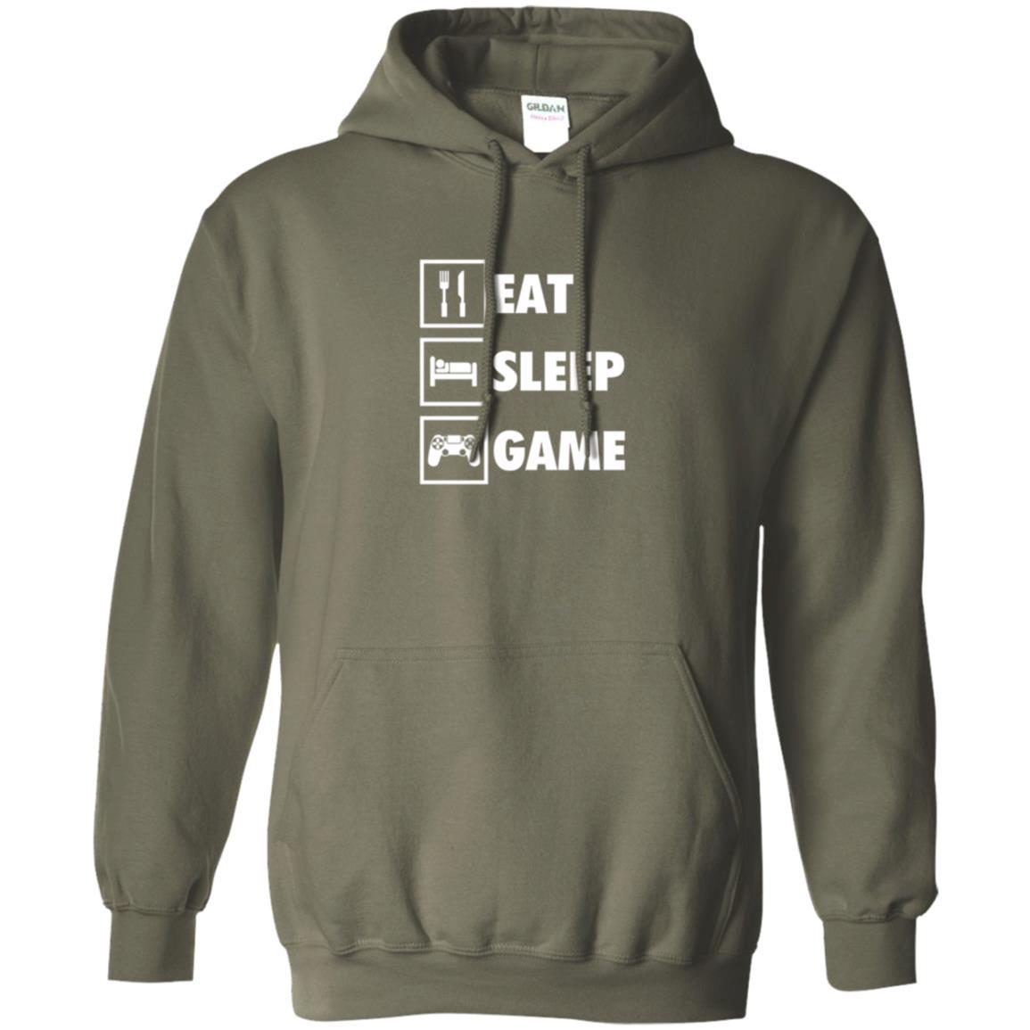 Gamer T-shirt Eat Sleep Game Military Green