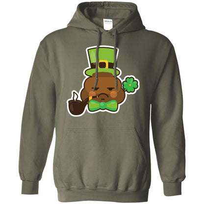 Saint Partick's Day T-shirt Leprechaun Poop Emoji With Patrick Hat Military Green