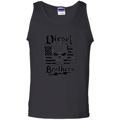 Diesel Brothers Custom Trucks Skull Usa Flag T-shirt Black