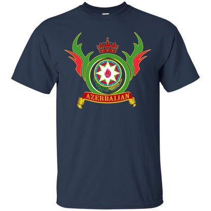Azerbaijan Arms Coat Flag T-shirt Navy