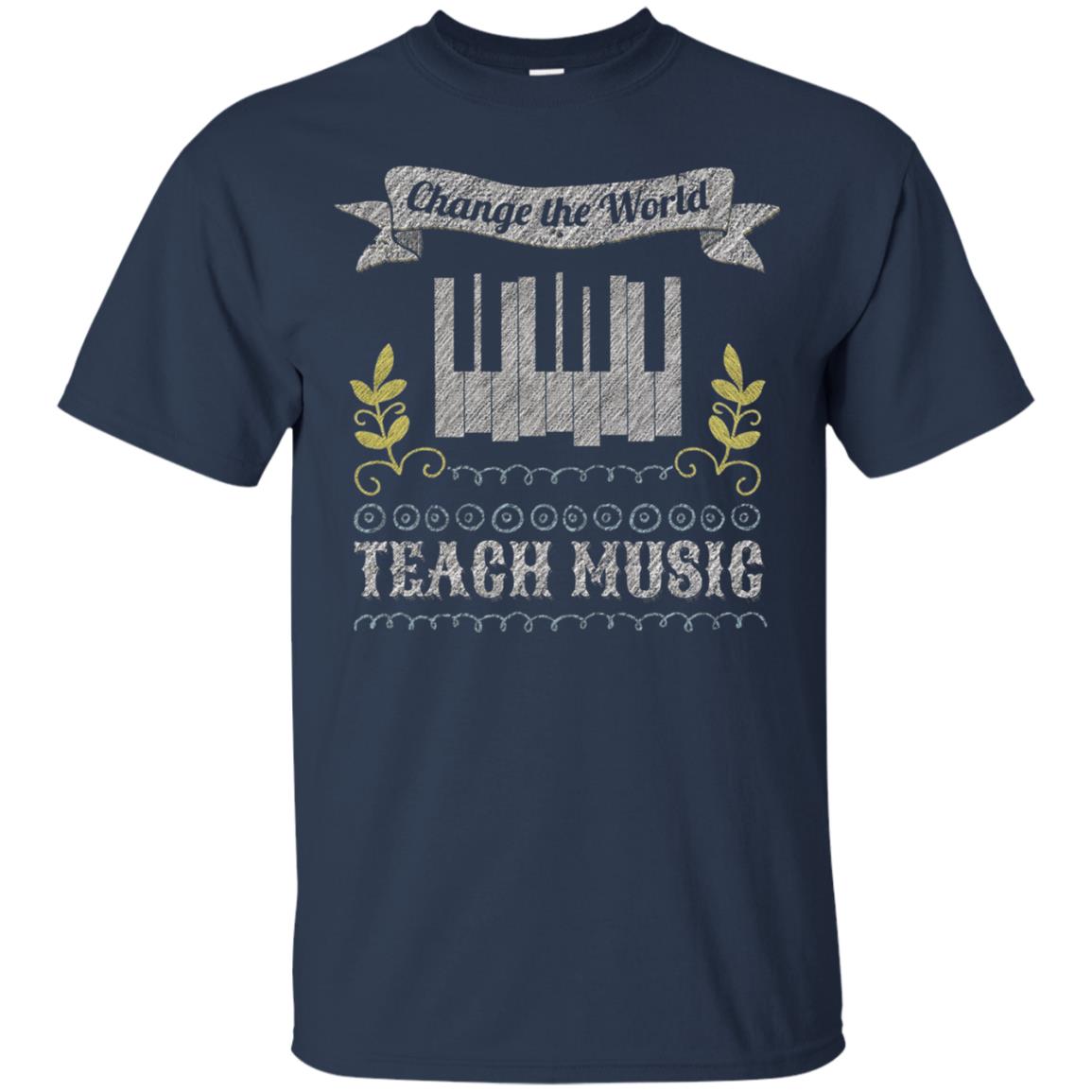 Piano Teacher Shirts Change World Teach Music Navy