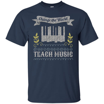 Piano Teacher Shirts Change World Teach Music Navy