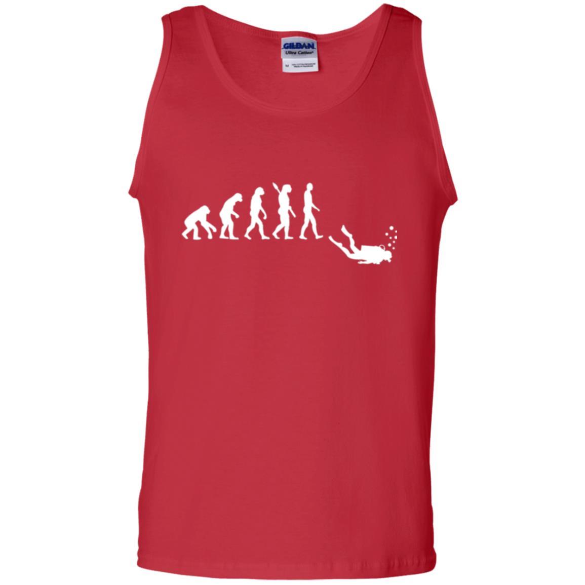 Diver T-shirt Evolution Of Man T-shirt Red