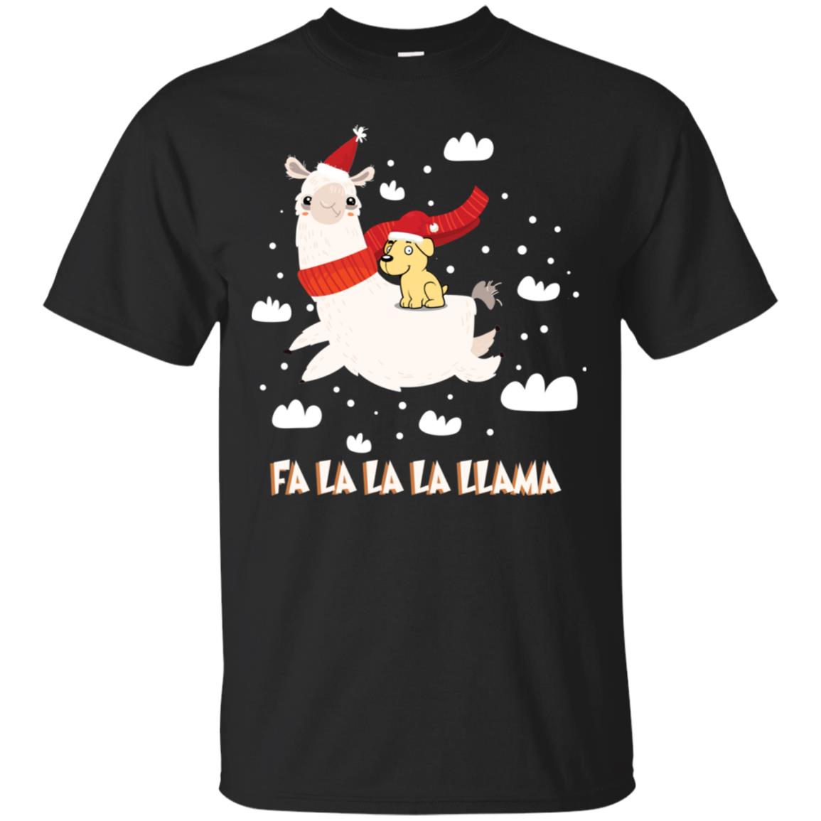 Fa La La La Llama With Labrador X-mas Gift Shirt Black