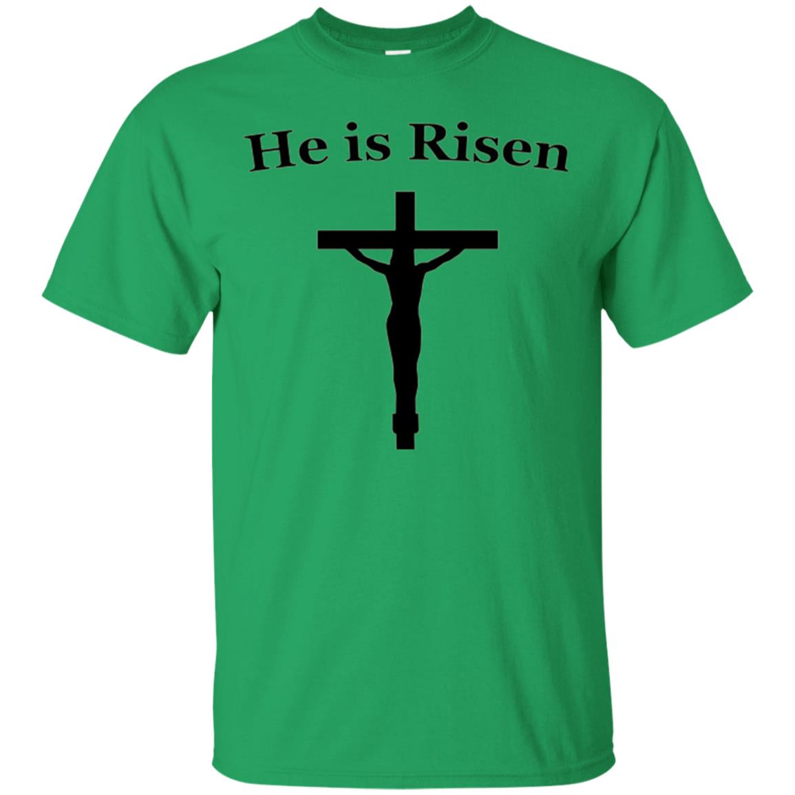 He Is Risen Easter Jesus Christ Christian T-shirt Irish Green