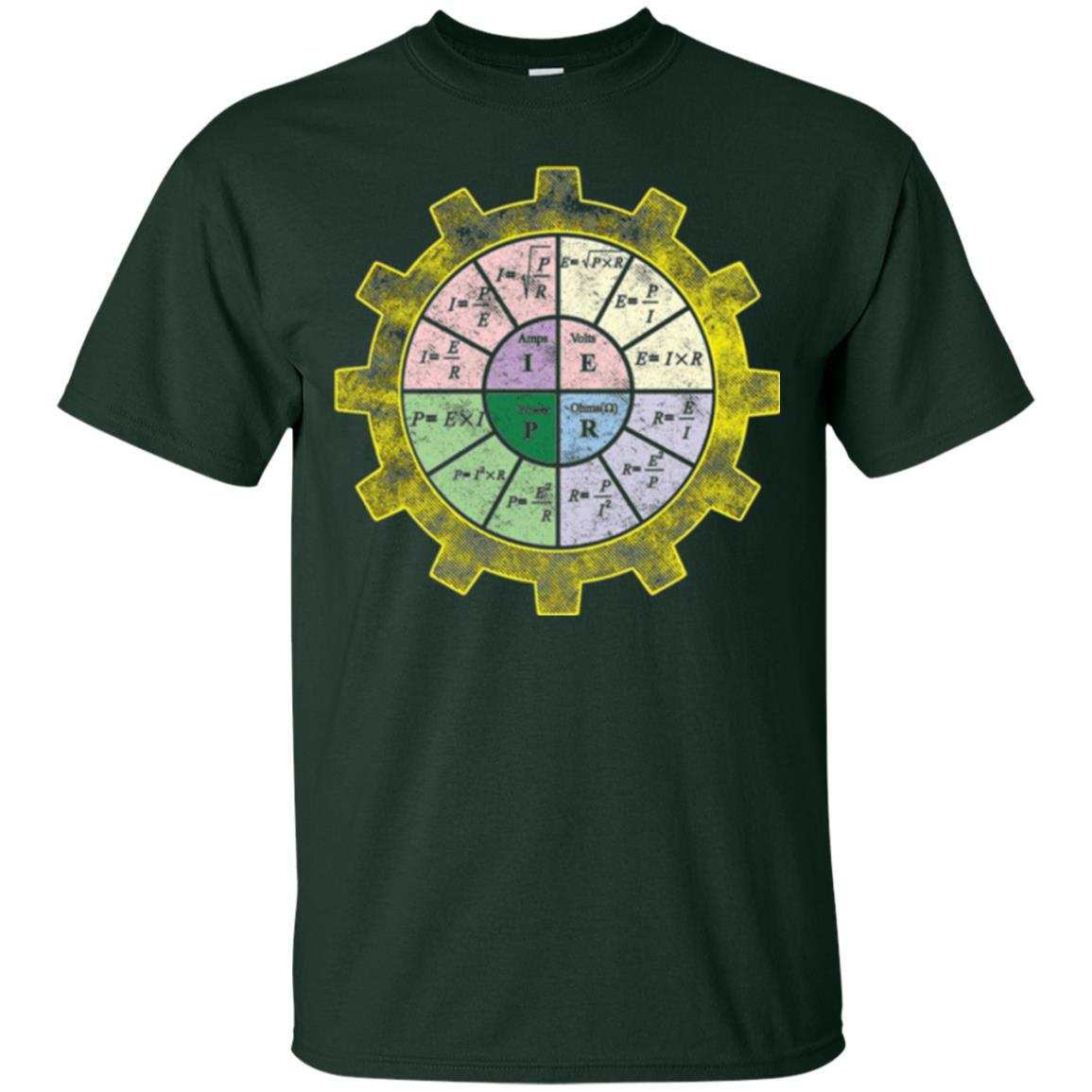 Ohms Law Shirt-ohms Law Diagram Electrical Engineer T-shirt Forest Green