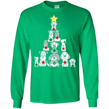 Dogs Lovers T-shirt Christmas Tree By Dogs Irish Green