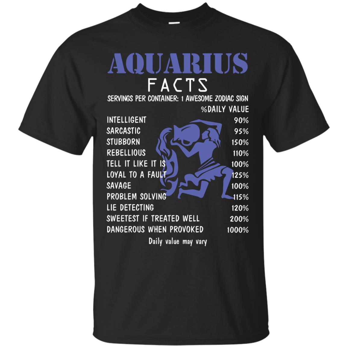 Aquarius Facts 1 Awesome Zodiac Sign Gift Shirt Fo Aquarius Horoscope Black
