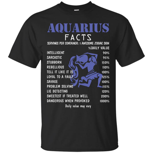 Aquarius Facts 1 Awesome Zodiac Sign Gift Shirt Fo Aquarius Horoscope Black