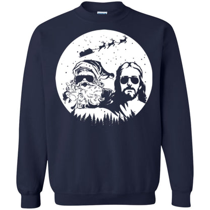 Christmas T-shirt Jesus And Santa Claus Navy