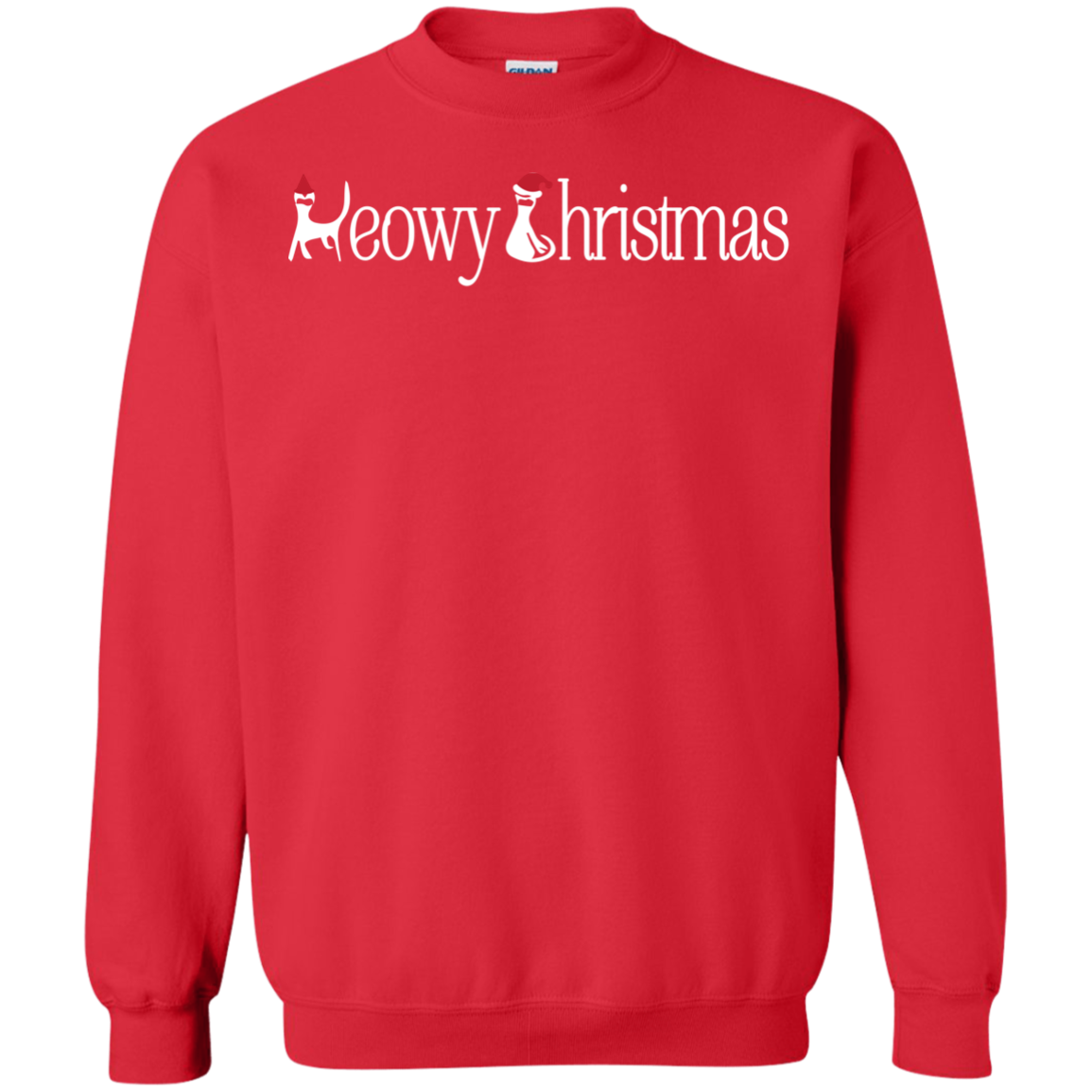 Christmas T-shirt Meowy Christmas Red