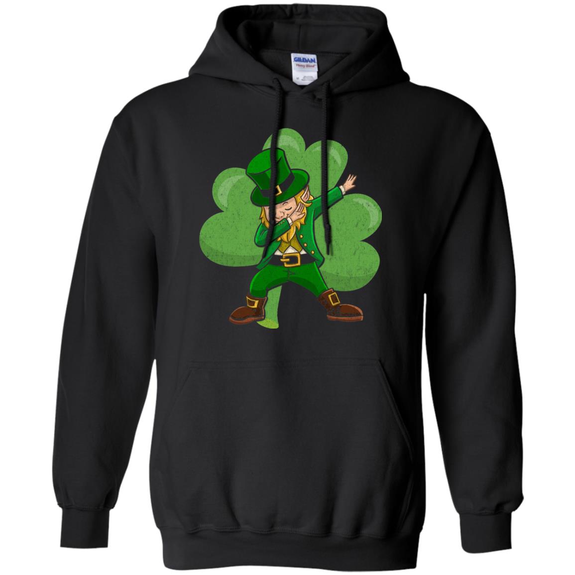 Funny Dabbing Leprechaun Shirt St Patricks Day T-shirt Black