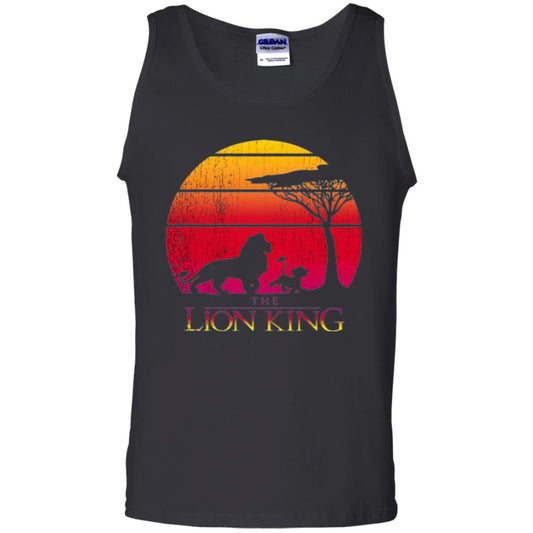 Cartoon T-shirt Lion King Vintage Sunset Black