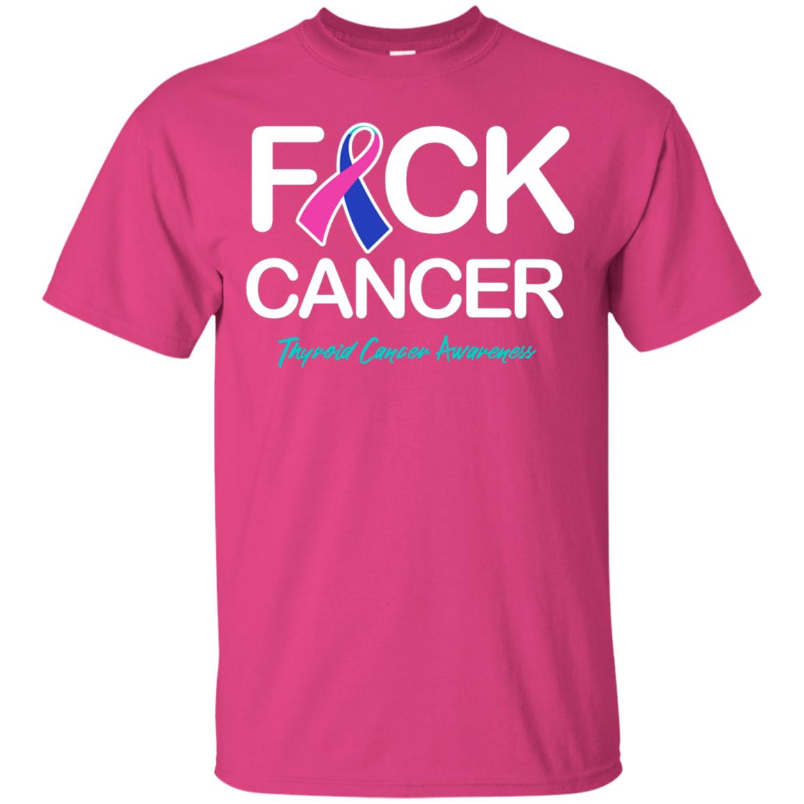 Fck Cancer Thyroid Cancer Awareness T-shirt Heliconia