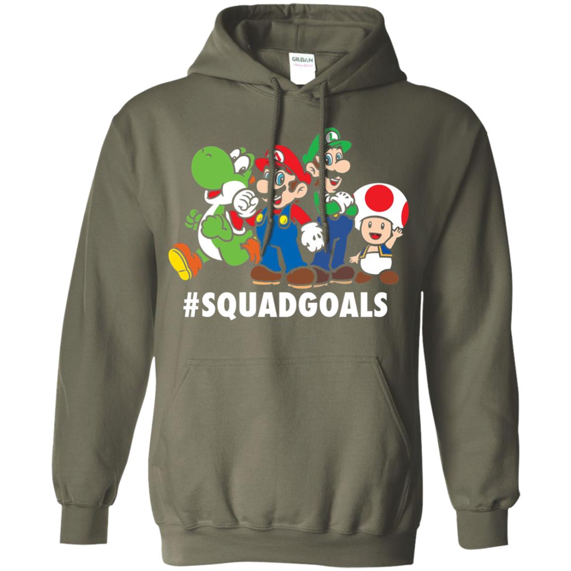 Nintendo Super Mario Luigi #squadgoals Gamer T-shirt Military Green