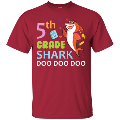 5th Grade Shark Doo Doo Doo Back To School T-shirt Cardinal