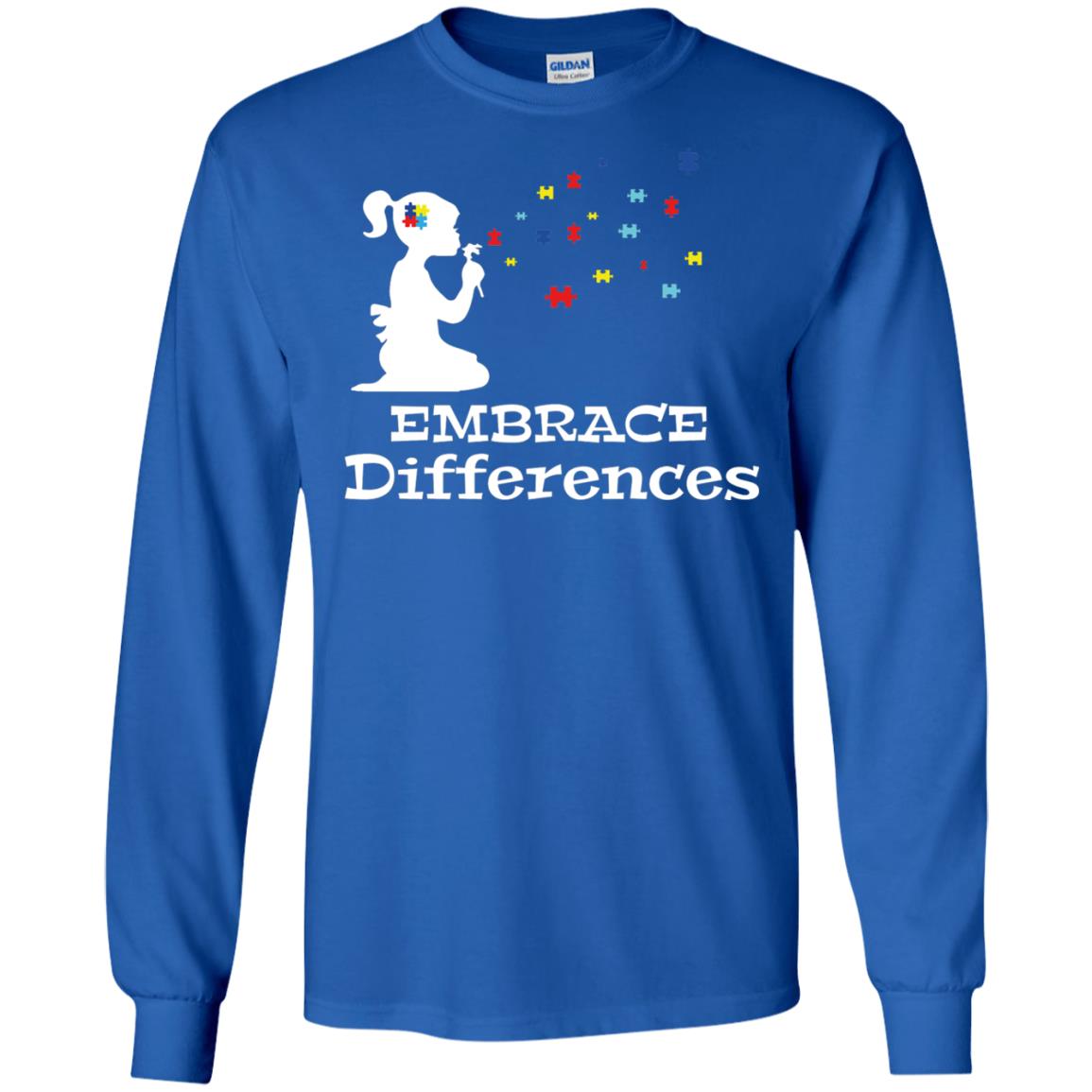 Embrace Differences Autism Awareness T-shirt Royal