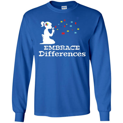 Embrace Differences Autism Awareness T-shirt Royal