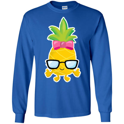 Funny Pineapple With Glasses For Girls Womens Shirt Royal