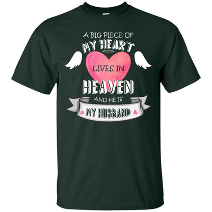 A Big Piece Of My Heart Lives In Heaven And He Is My Husband Shirt Forest