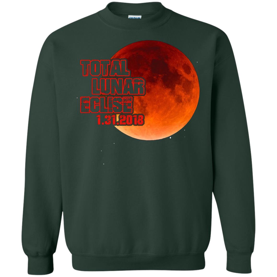 Blood Moon T-shirt Total Lunar Eclipse 1.31.2018 Forest Green