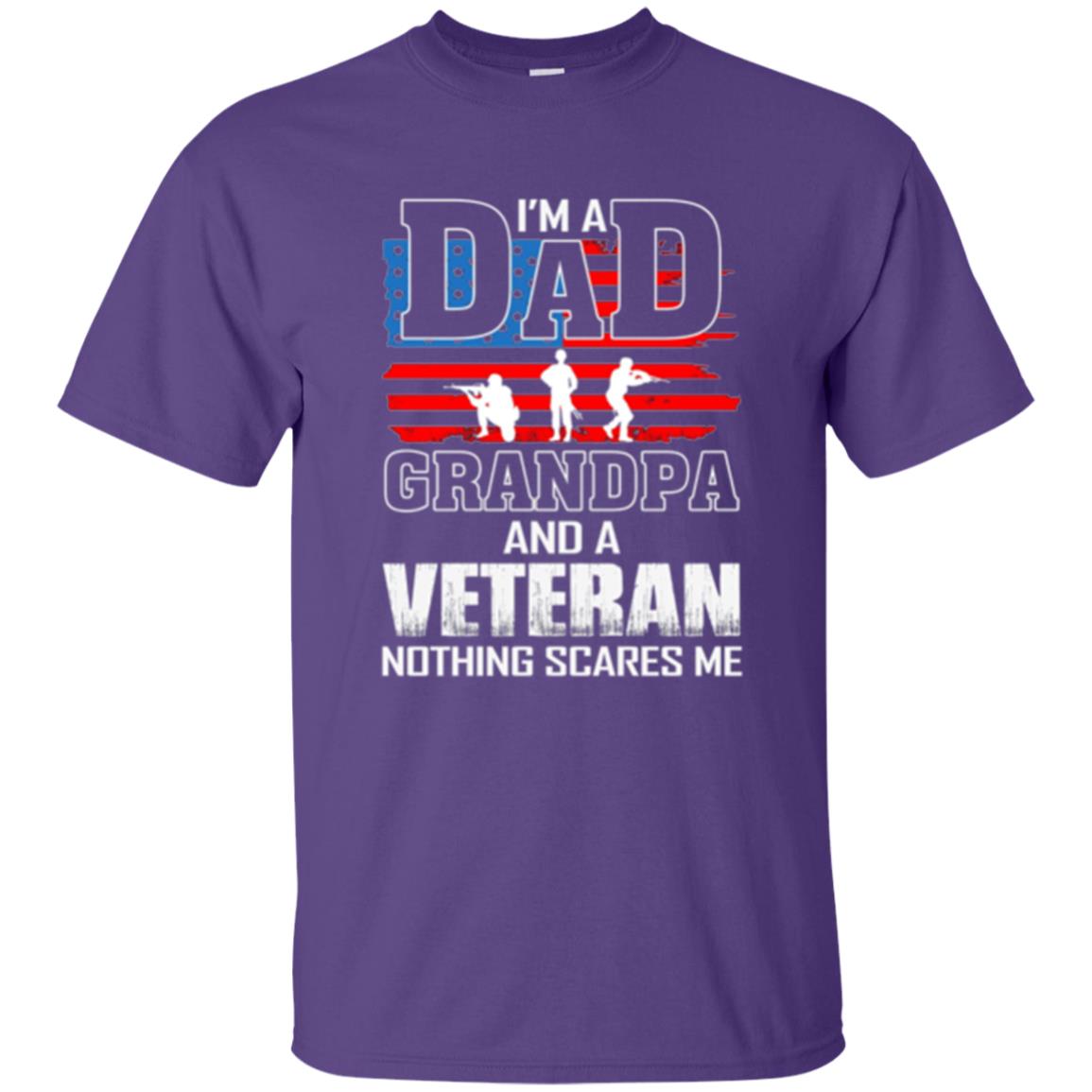 Veteran T-shirt I Am A Dad Grandpa And A Veteran Purple