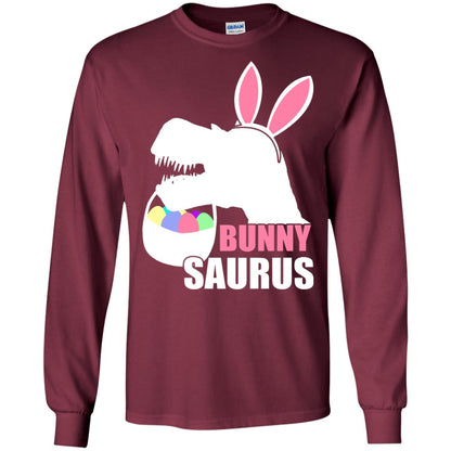 Bunnysaurus Easter Dinosaur Lover Shirt Maroon