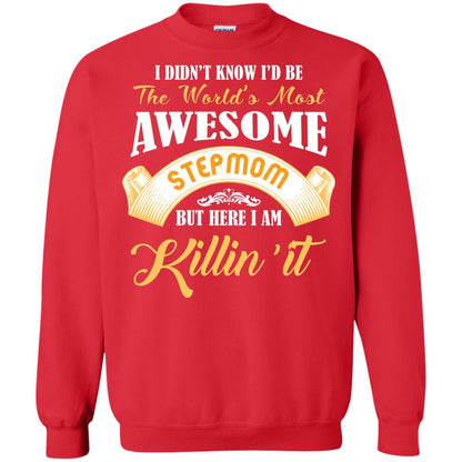 Awesome Stepmom But Here I Am Killin’ It Cool Gift Shirt For Stepmom Red